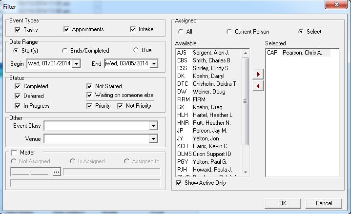 Advanced Event Viewer - Changing Client Matter Relationship for ...